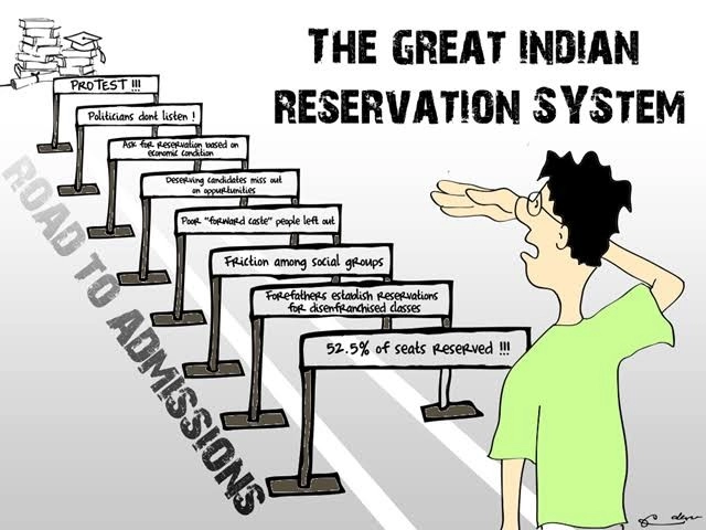 The reservation policy in India is a system of affirmative action that gives a percentage of seats in government jobs, educational institutions, and political bodies to socially and economically disadvantaged citizens.