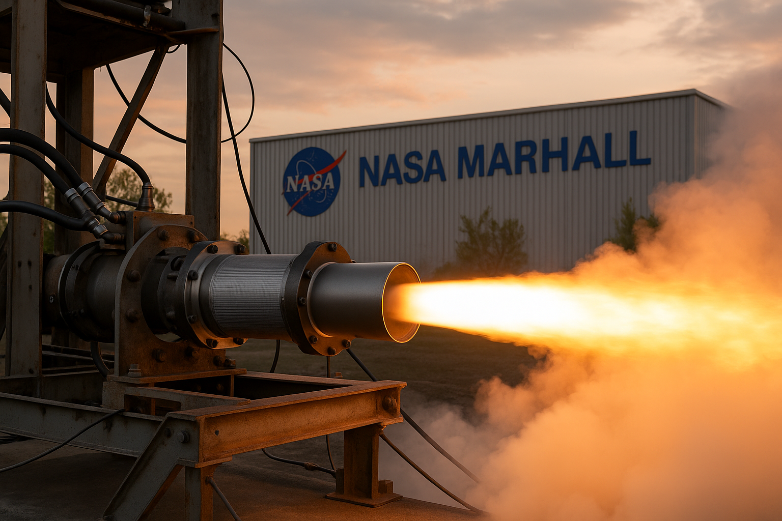 NASA Marshall Fires Up Hybrid Rocket Motor to Prep for Moon Landings