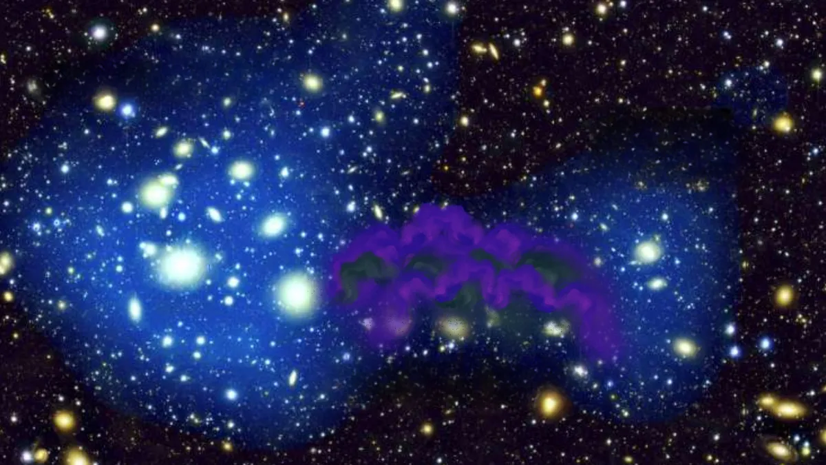 Astronomers discover dark matter 'bridge' linking colliding galaxies