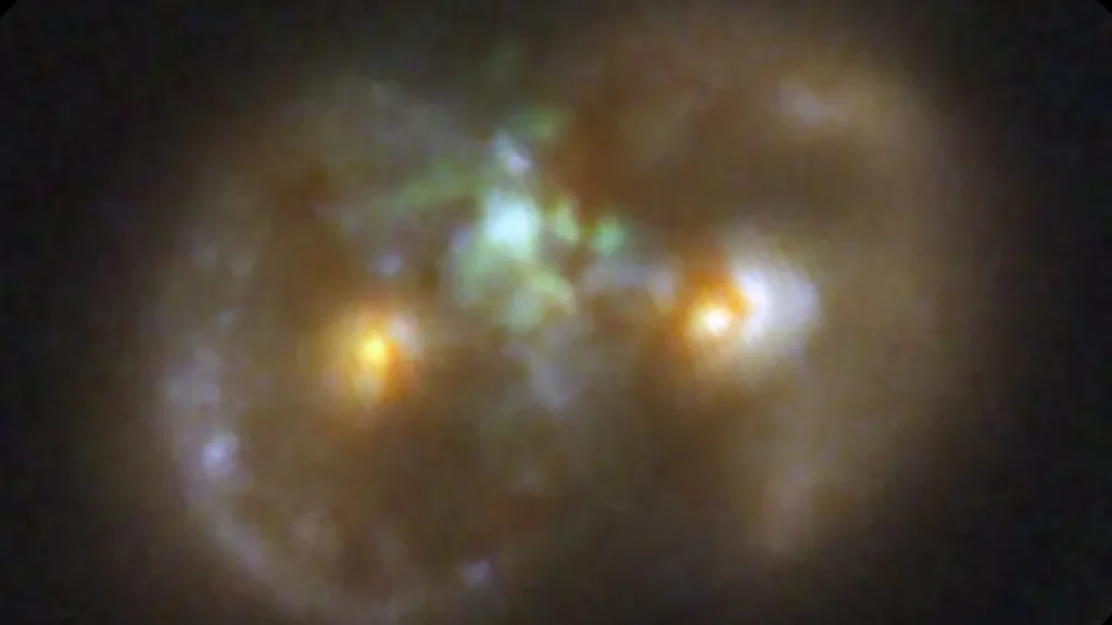 the colliding galaxies within the Infinity Galaxy